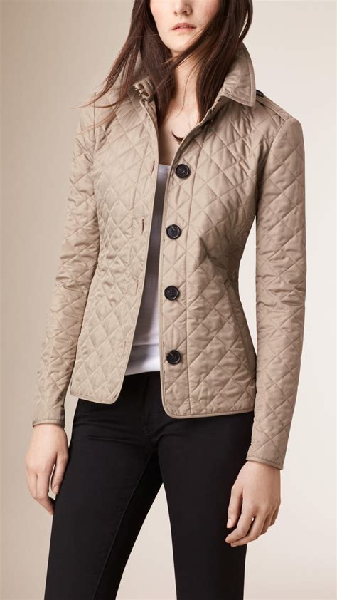 burberry quilted jacket girl|Burberry diamond quilted fitted jacket.